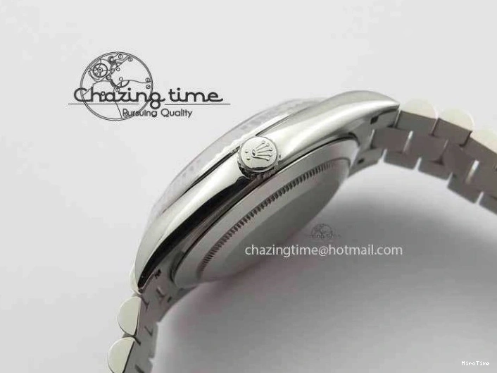 MiroTime 1227 Elegant Day Date 40mm SS BP Maker Best Edition Ice Blue Dial Diamond Markers On SS Bracelet ETA 3700